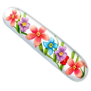 Floral Single Acrylic Nail Png 41 PNG Image