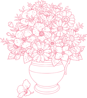 Flowers Vase Flower - Flowers Art Images Coloring, HD Png Download PNG image with transparent background