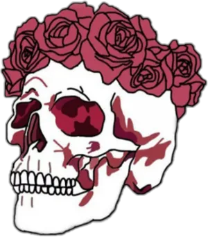 Floral Skull Artwork PNG Image