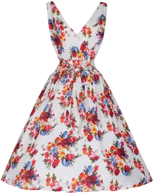 Floral Summer Dress Design PNG Image