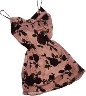 Floral Summer Dress Pink Background PNG Image