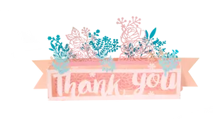 Floral Thank You Banner PNG Image