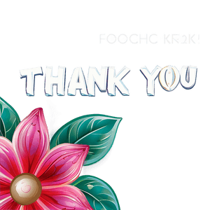 Floral Thank You Graphic PNG lwh PNG image with transparent background