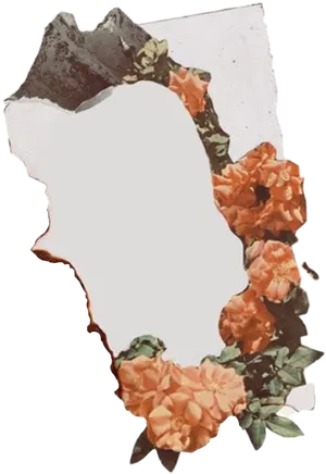 Floral Torn Paper Overlay PNG Image