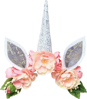 Floral Unicorn Headband Accessory PNG Image