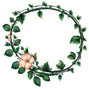 Floral Vine Circle Design.png PNG image with transparent background
