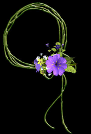 Floral Vine Letter R Design PNG