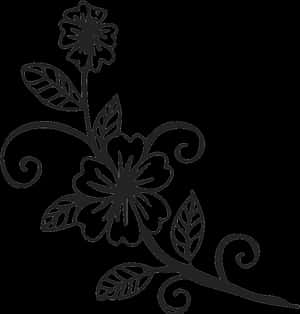 Floral Vine Silhouette Design PNG