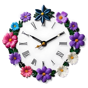 Floral Wall Clock Png 92 PNG Image