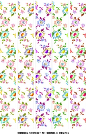 Floral Washi Tape Collection PNG Image