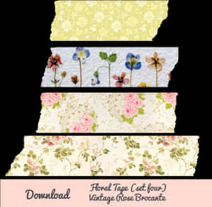 Floral Washi Tape Transparent, HD Png Download PNG image with transparent background