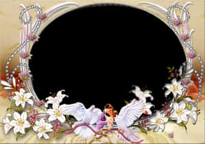 Floral_ Wedding_ Frame_ Background PNG with transparent background