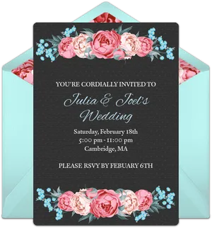 Floral Wedding Invitation Card PNG Image