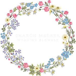 Floral Wedding Logo Sharon Mesher PNG Image