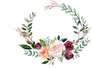 Floral_ Wreath_ Artwork_on_ Black_ Background.jpg PNG Image