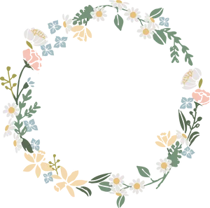 Floral_ Wreath_ Illustration_ Black_ Background.png PNG Image