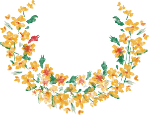 Floral_ Wreath_on_ Black_ Background PNG Image