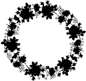 Floral_ Wreath_ Outline_ Black_ Background.jpg PNG Image