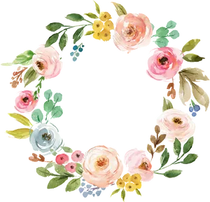 Floral_ Wreath_ Watercolor_ Illustration PNG Image