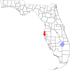 Florida Counties Highlighted Map PNG Image