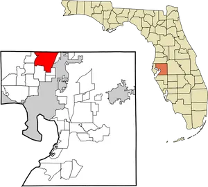 Florida County Comparison Map PNG Image