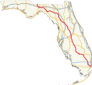 Florida Highway Map PNG Image