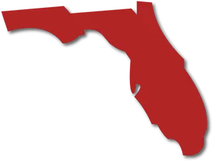 Florida Outline Red Background PNG Image