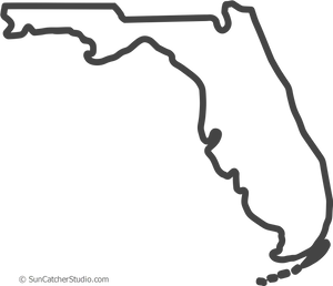 Florida Outline Vector Graphic PNG Image