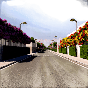 Flower Lined Street PNG 06112024 PNG image with transparent background