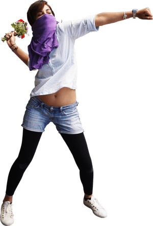 Flower Rebel Png Image - Yürüyen Insan Png, Transparent Png PNG image with transparent background