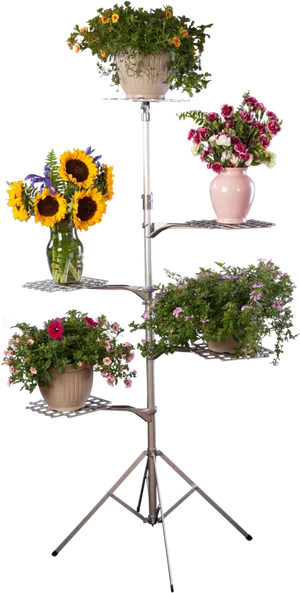 Flower Stand Display Multi Level PNG Image