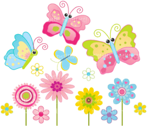Flowers And Butterflies Clipart - Cute Flower Clipart Png, Transparent Png PNG image with transparent background