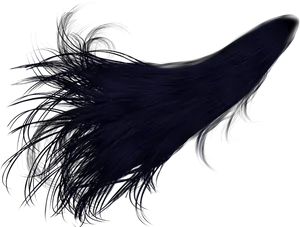 Flowing Dark Hairon Black Background PNG Image