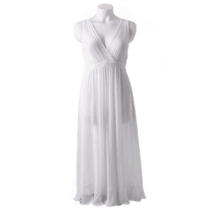 Flowy White Maxi Dress PNG vcr PNG
