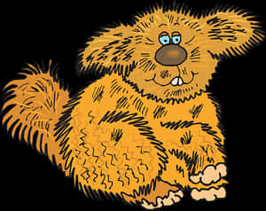 Fluffy_ Cartoon_ Dog_ Illustration PNG image with transparent background