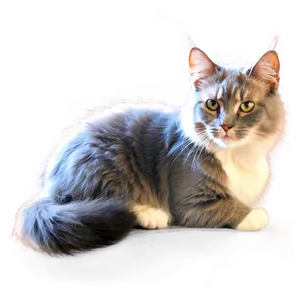 Fluffy Cat Drawing Png Rly84 PNG Image