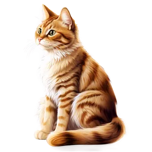 Fluffy Cat Illustration Vector Png Dhx PNG Image