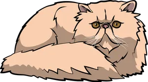 Fluffy Persian Cat Illustration PNG Image