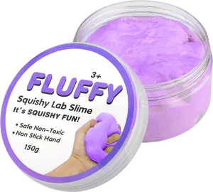 Fluffy Squishy Lab Slime Container PNG Image