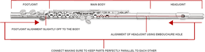 Flute Parts Identification PNG image with transparent background