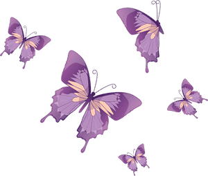 Fluttering Purple Butterflies PNG image with transparent background