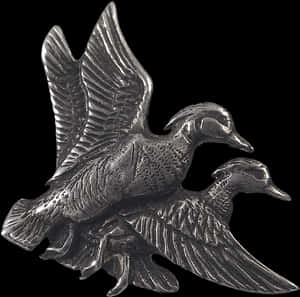 Flying Duck Metal Pin PNG image with transparent background