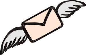 Flying Envelope Illustration PNG