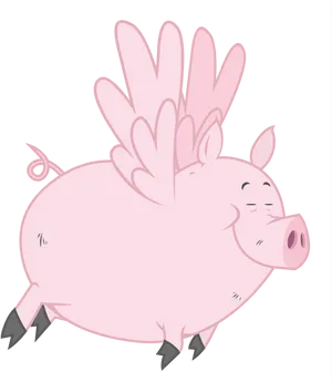 Flying Pig Cartoon Illustration PNG Image