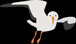 Flying Seagull Vector Illustration PNG image with transparent background