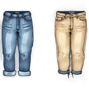 Folded Jeans Illustration Png 45 PNG Image