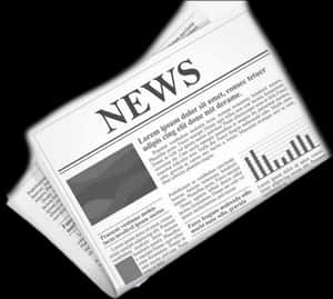 Folded Newspaper Blackand White PNG