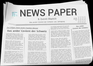 Folded Newspaper Display PNG