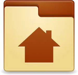 Folder Style Home Icon PNG Image