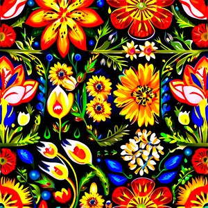 Folk Floral Pattern Png 06202024 PNG Image